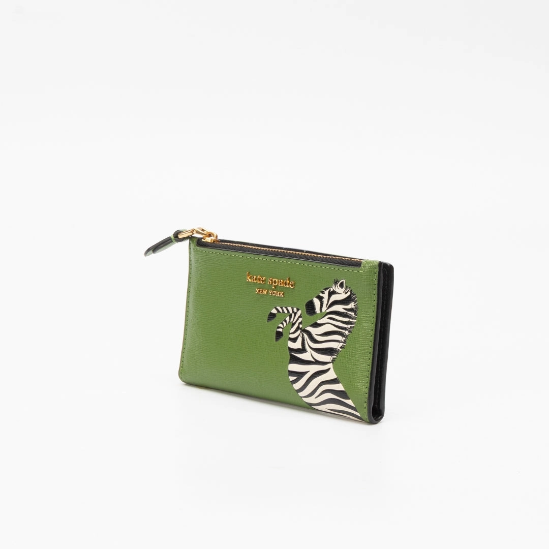 Kate Spade Ziggy Zebra Embellished Small Slim Bifold Wallet