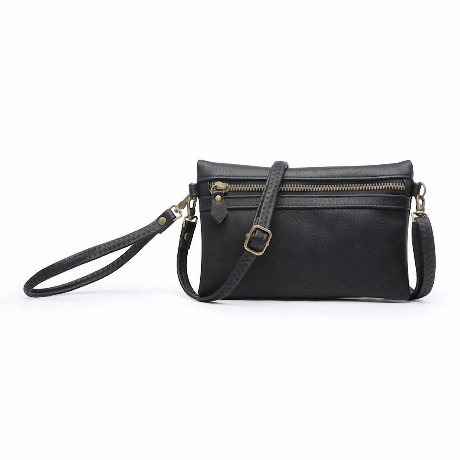 Kelly Zip Crossbody/wristlet In Black