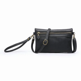 Kelly Zip Crossbody/wristlet In Black