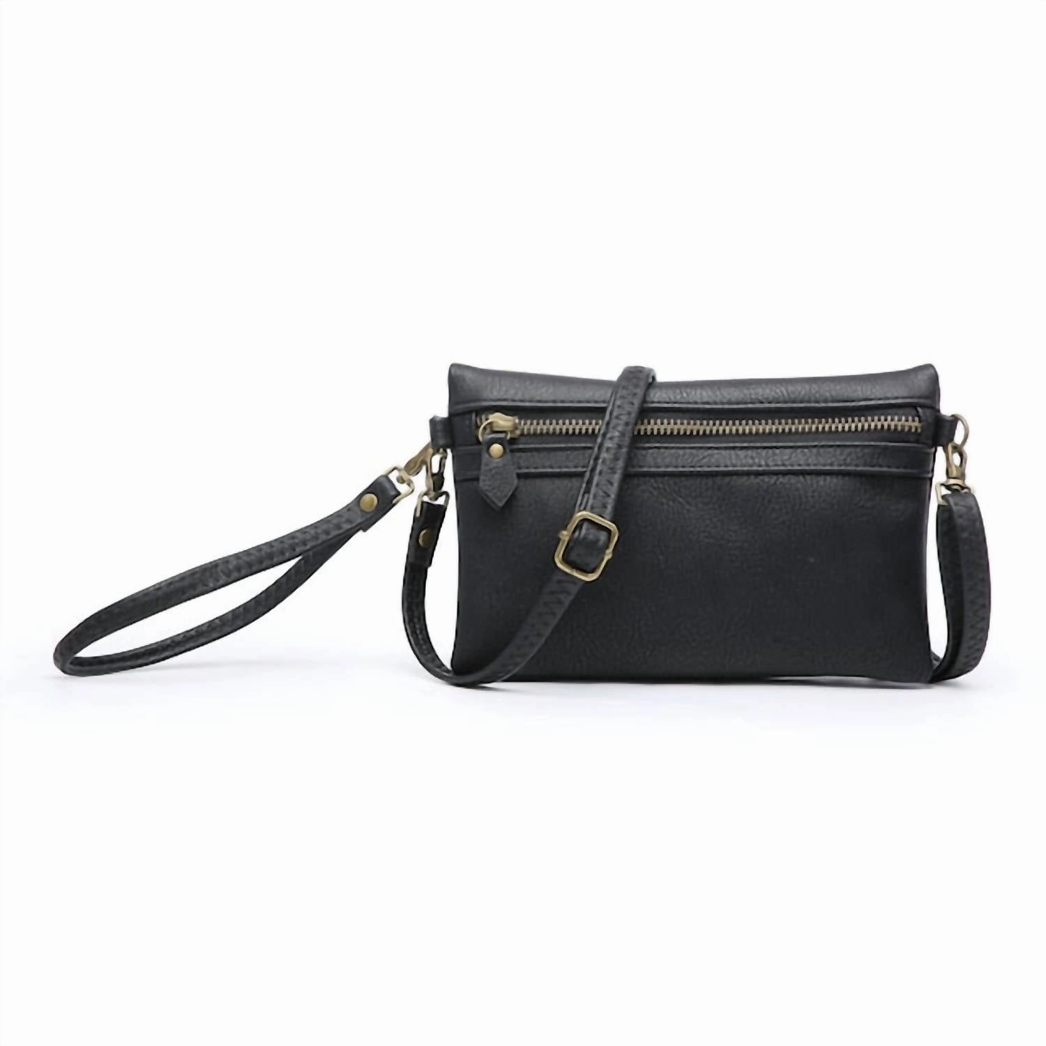 Kelly Zip Crossbody/wristlet In Black