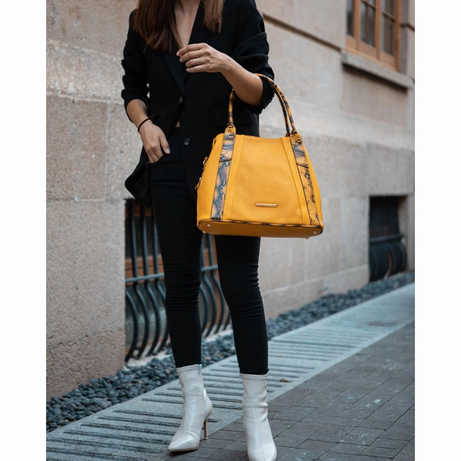 Kenna Snake embossed Vegan Leather Womens Tote Bag