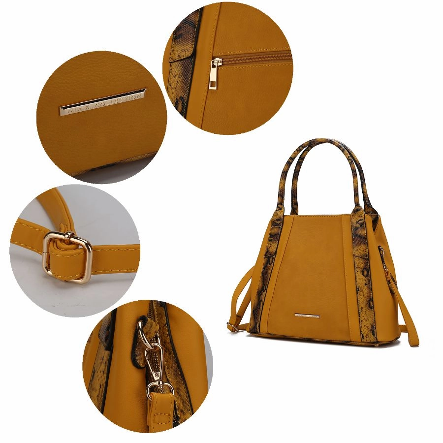 Kenna Snake embossed Vegan Leather Womens Tote Bag