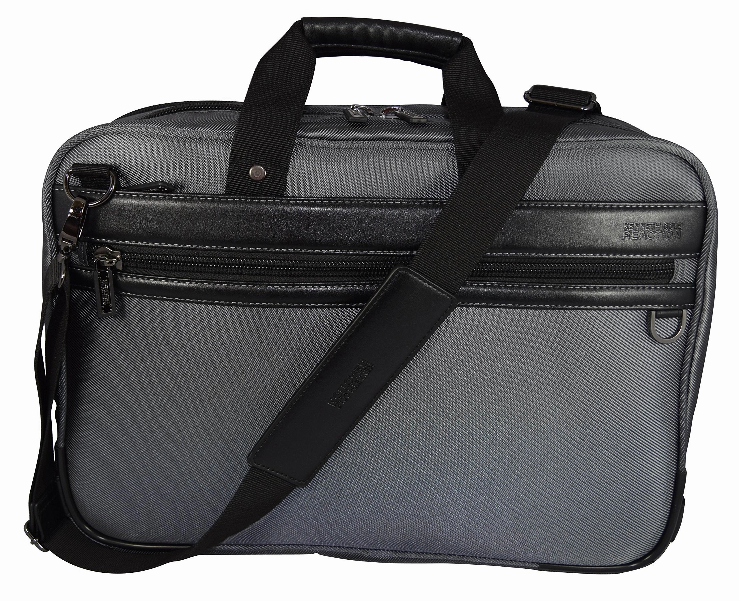 Kenneth Cole 17.3" Top Zip Portfolio/Computer Case Black-Charcoal