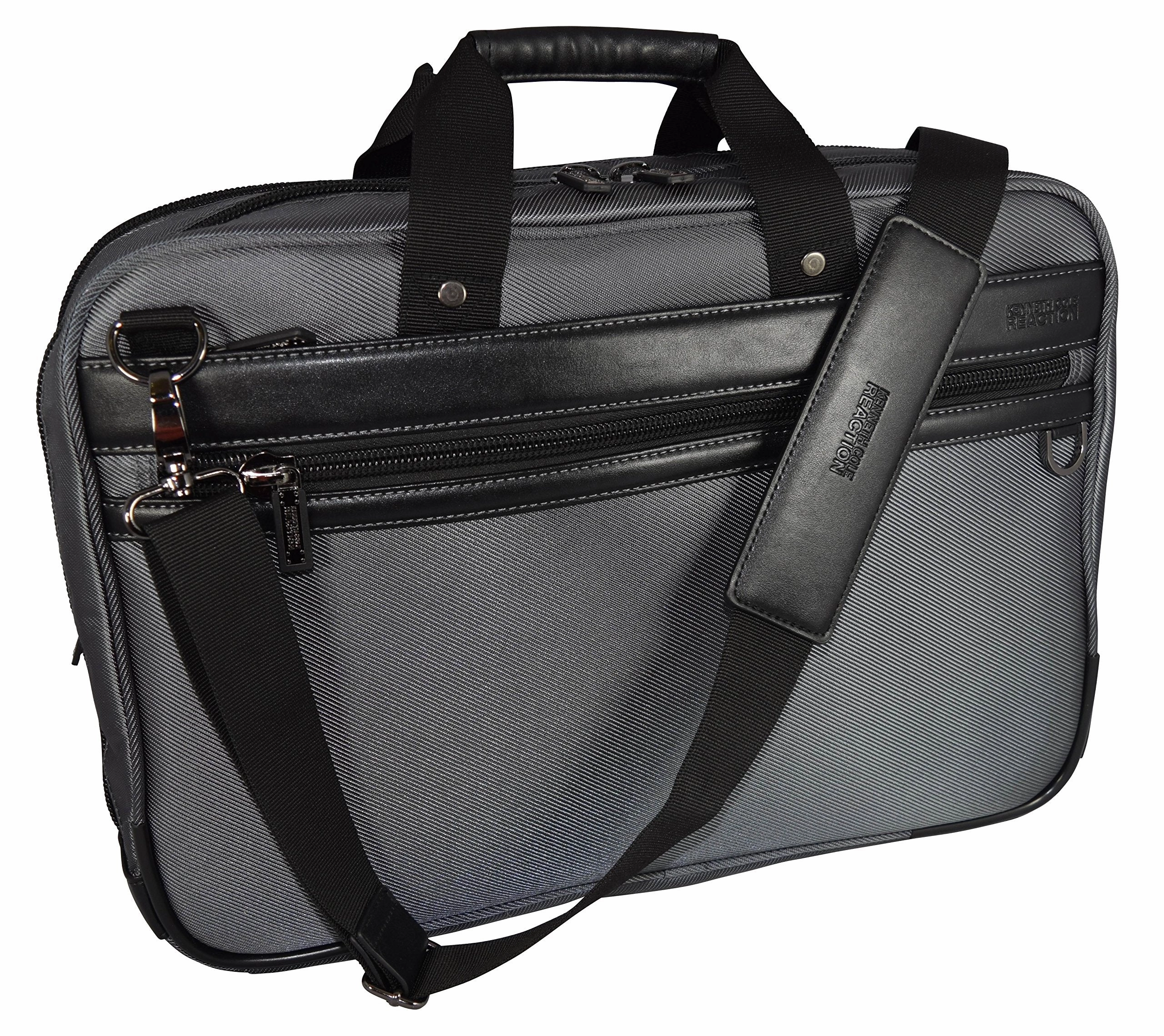 Kenneth Cole 17.3" Top Zip Portfolio/Computer Case Black-Charcoal