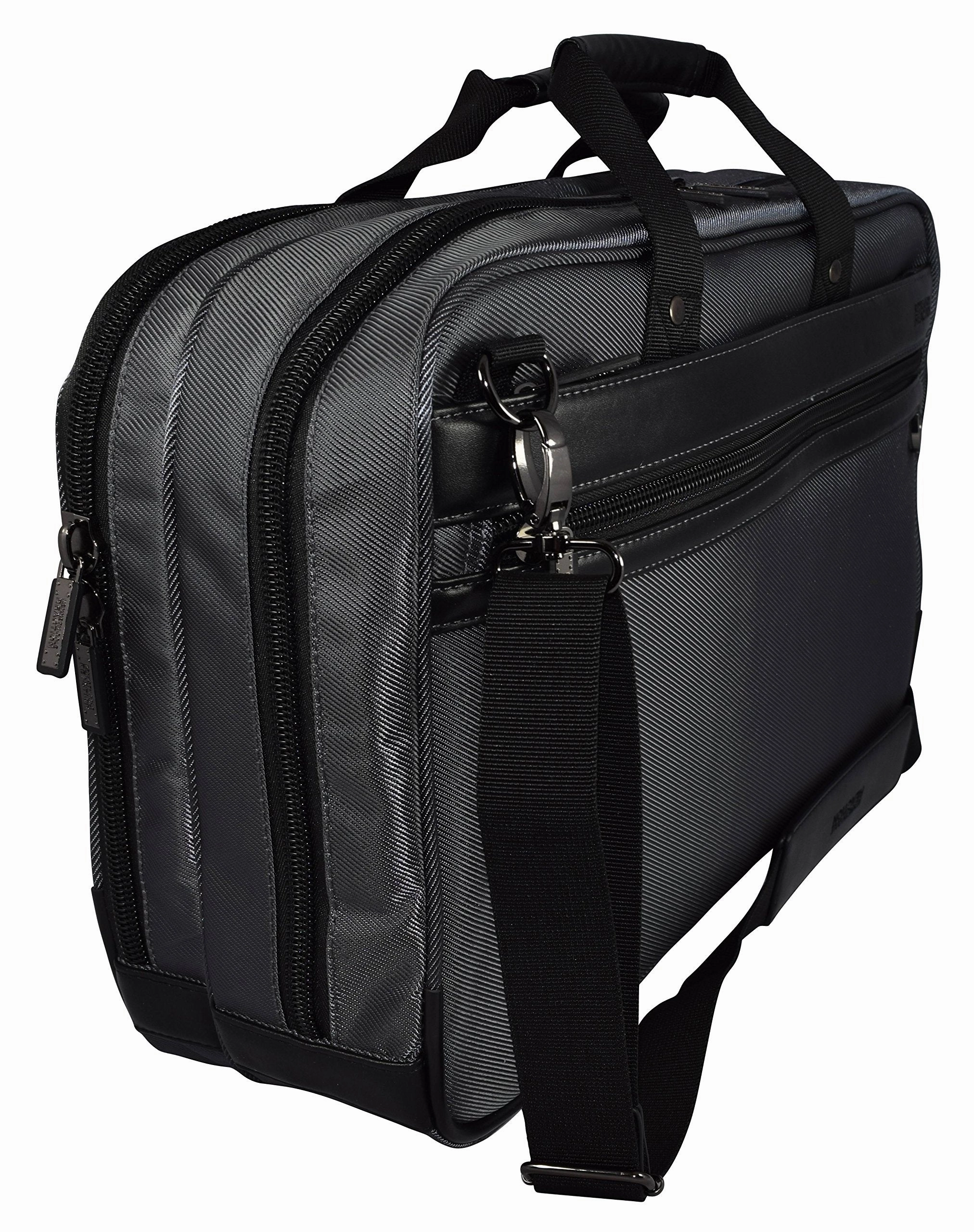 Kenneth Cole 17.3" Top Zip Portfolio/Computer Case Black-Charcoal