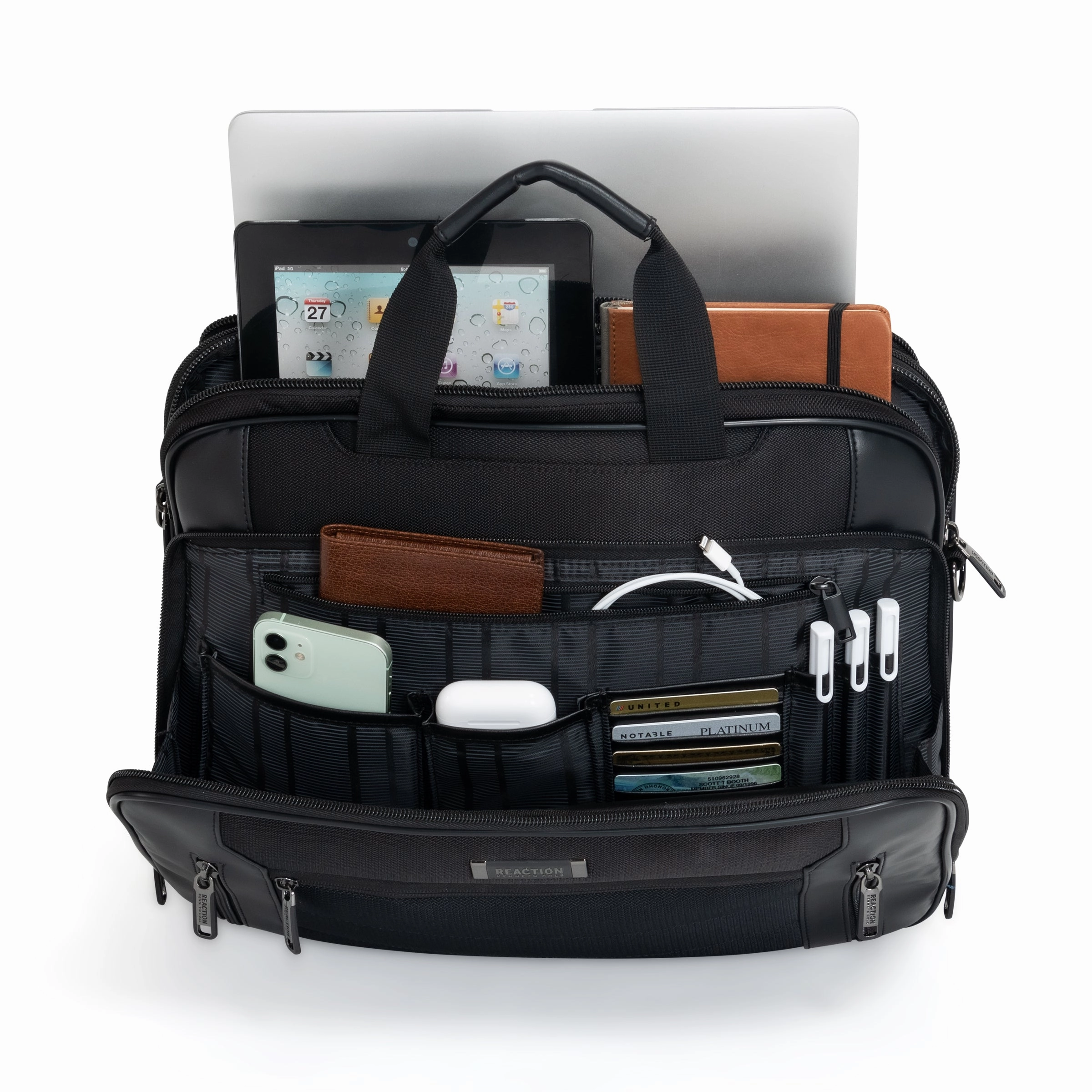 Kenneth Cole Reaction Triple Compartment 17" Laptop Buisness Messenger Bag