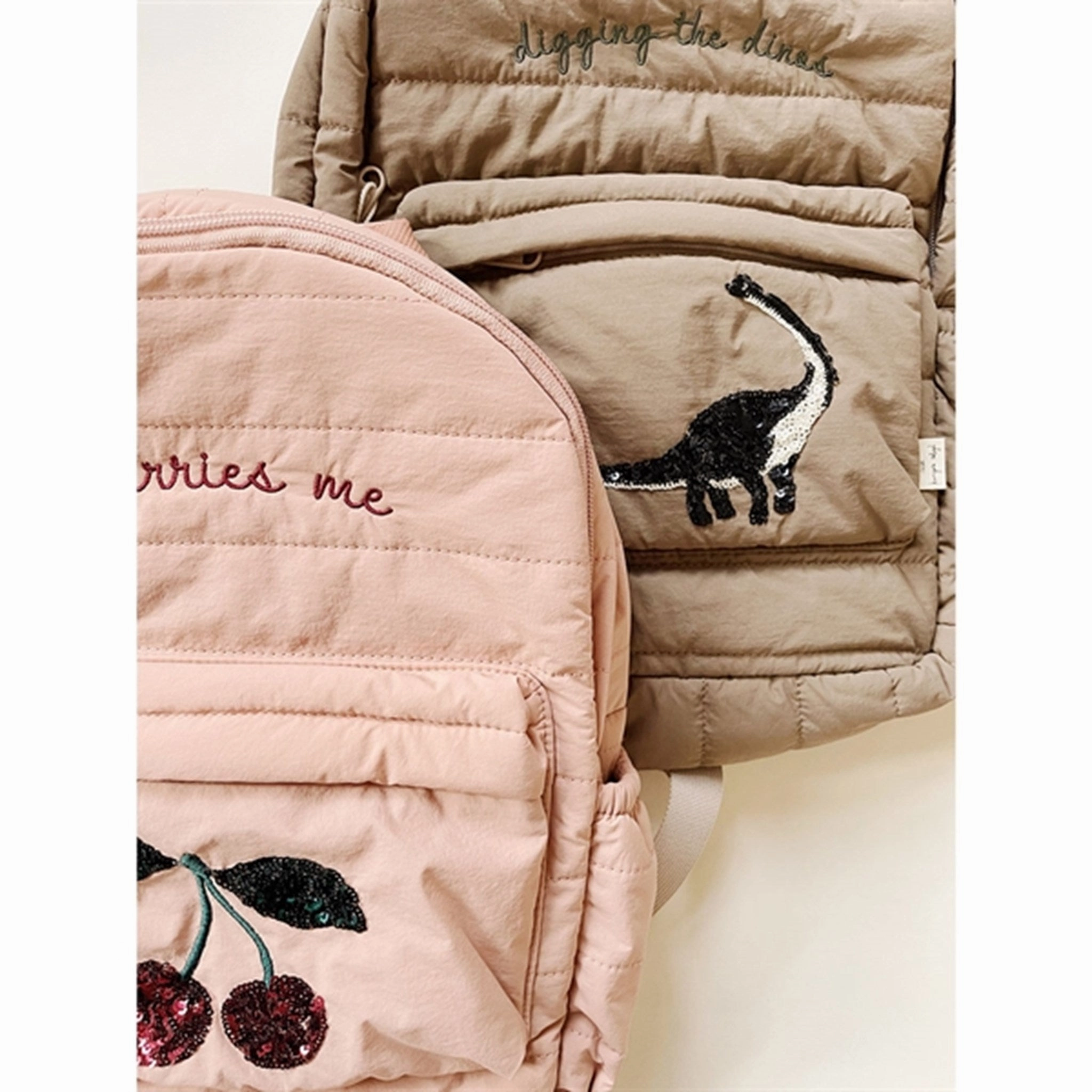 Konges Sljd Juno Quilted Sequin Backpack Midi Cherry