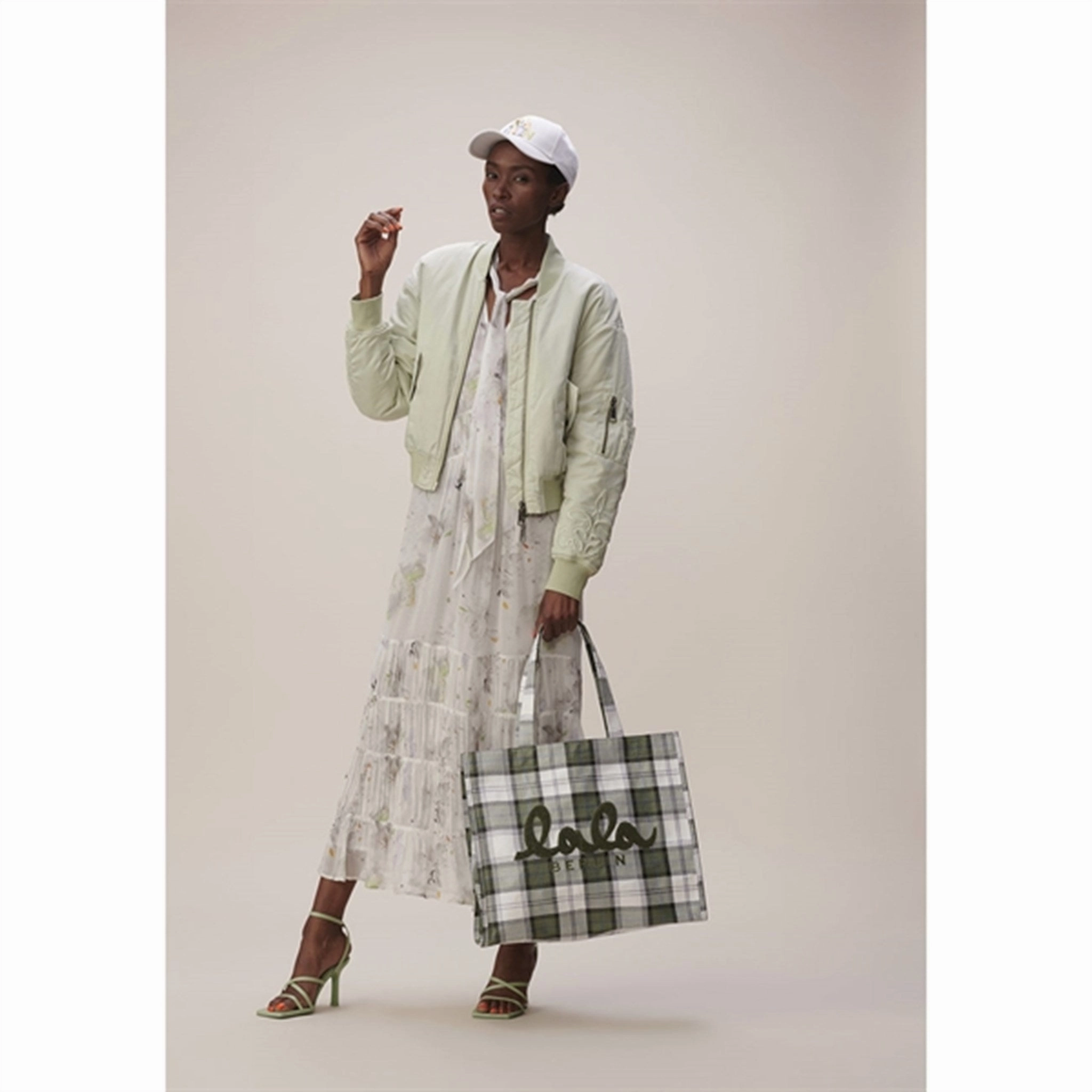 Lala Berlin Tote Cali Check Vineyard Green