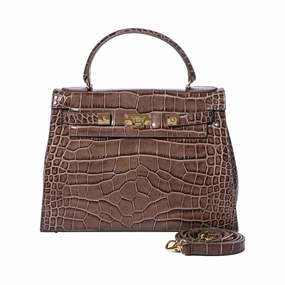 Lalage Maya Large Top Handle Handbag with optional Crossbody strap