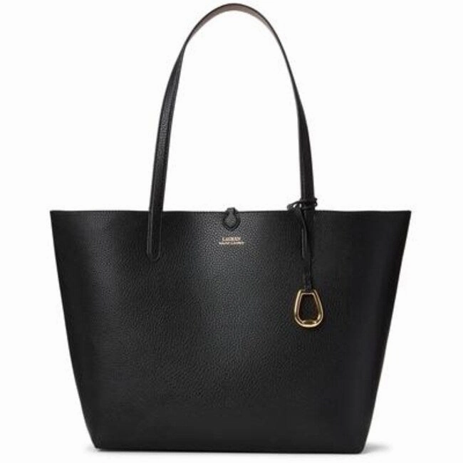 Large Reversible Tote Bag Blacktaupegold