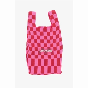 Last Frame Two-Tone Checked Mini Bag with Faux Leather Shoulder Strap