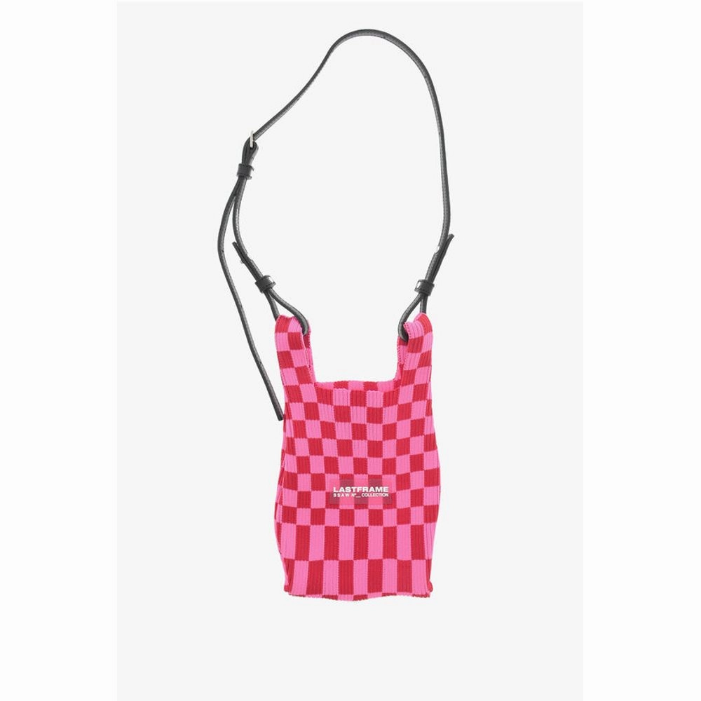 Last Frame Two-Tone Checked Mini Bag with Faux Leather Shoulder Strap