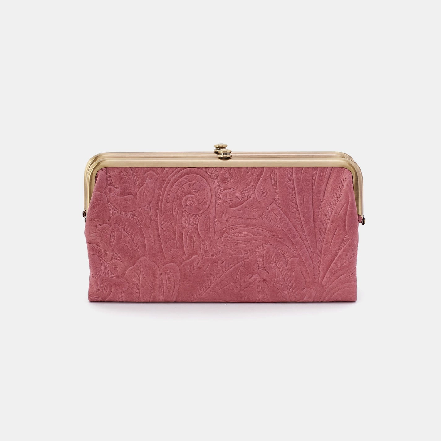 Lauren Clutch-Wallet In Tooled Embossed Leather - Mauve Tooled Emboss