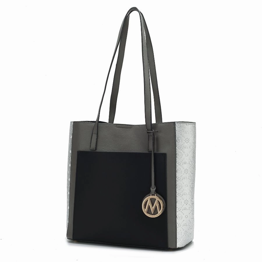 Leah Vegan Leather color-block Womens Tote Bag