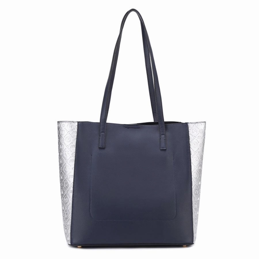 Leah Vegan Leather color-block Womens Tote Bag