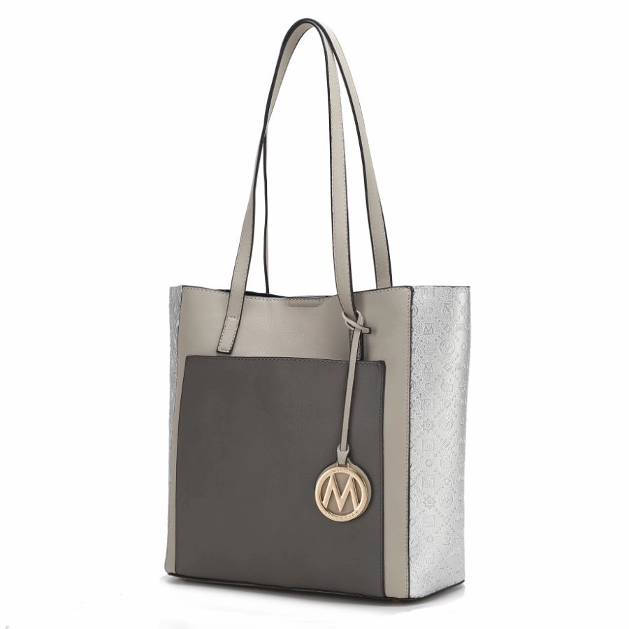 Leah Vegan Leather color-block Womens Tote Bag