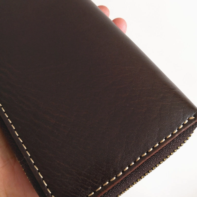 Leather Biker Wallet Leather Biker Chain Wallet Mens Vintage Biker Long Zip Wallet for Men