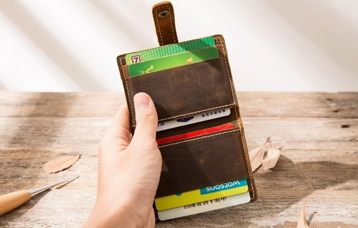 Leather Card Wallet Mens Small Card Wallet Card wallets for Men Credit Card Wallet for Men