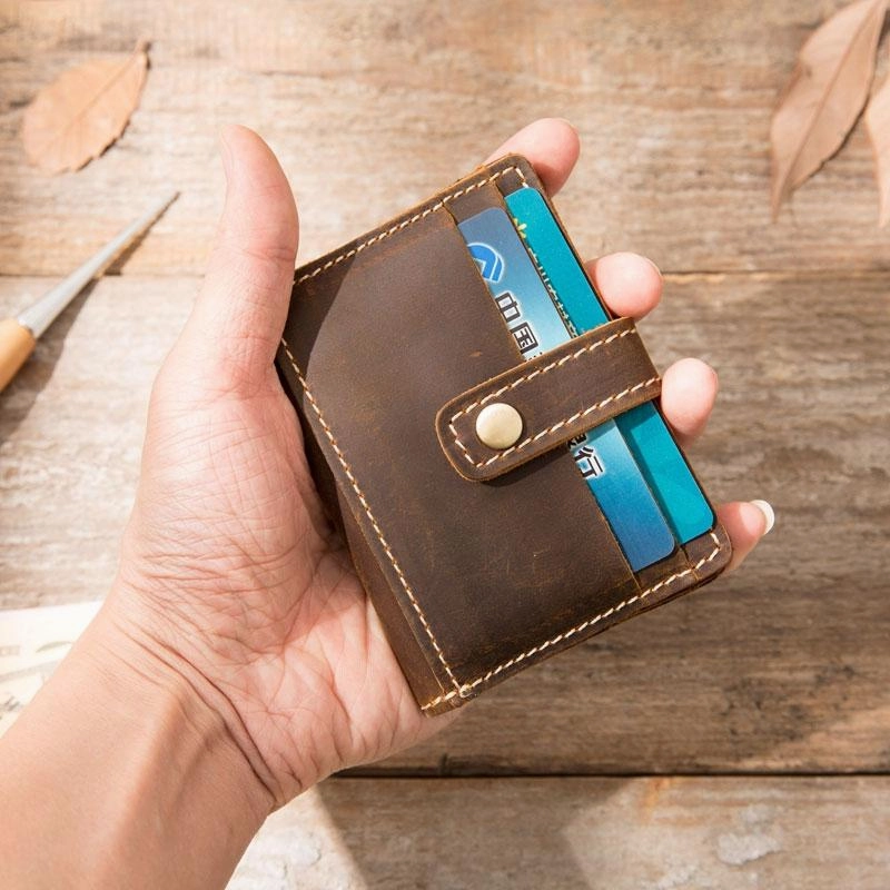 Leather Card Wallet Mens Small Card Wallet Card wallets for Men Credit Card Wallet for Men
