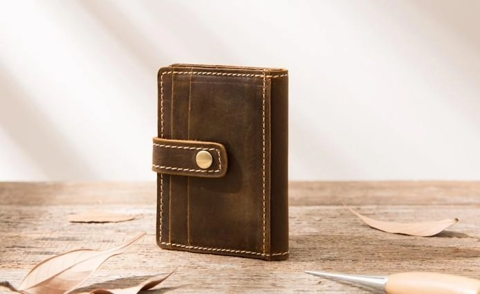 Leather Card Wallet Mens Small Card Wallet Card wallets for Men Credit Card Wallet for Men
