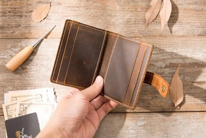 Leather Card Wallet Mens Small Card Wallet Card wallets for Men Credit Card Wallet for Men