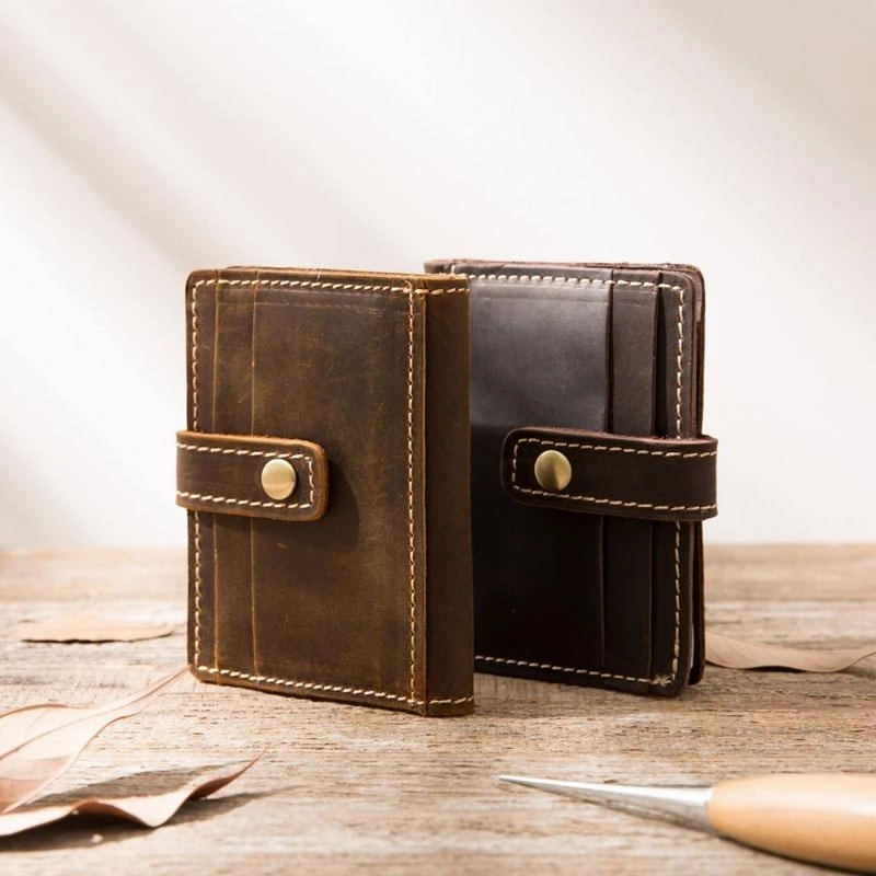 Leather Card Wallet Mens Small Card Wallet Card wallets for Men Credit Card Wallet for Men