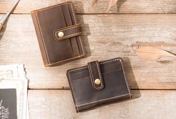 Leather Card Wallet Mens Small Card Wallet Card wallets for Men Credit Card Wallet for Men