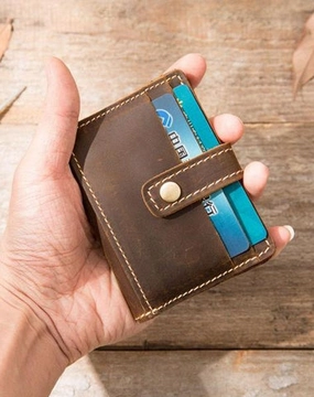 Leather Card Wallet Mens Small Card Wallet Card wallets for Men Credit Card Wallet for Men