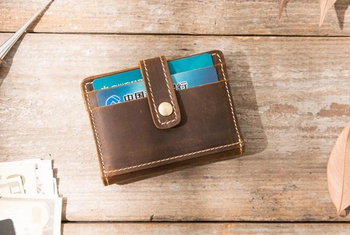 Leather Card Wallet Mens Small Card Wallet Card wallets for Men Credit Card Wallet for Men