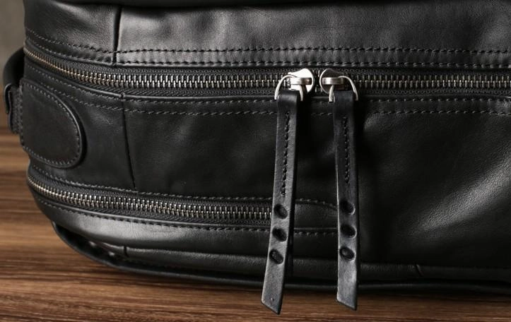 Leather Cool Mens Backpack Large Black Travel Backpack Hiking Backpack for men
