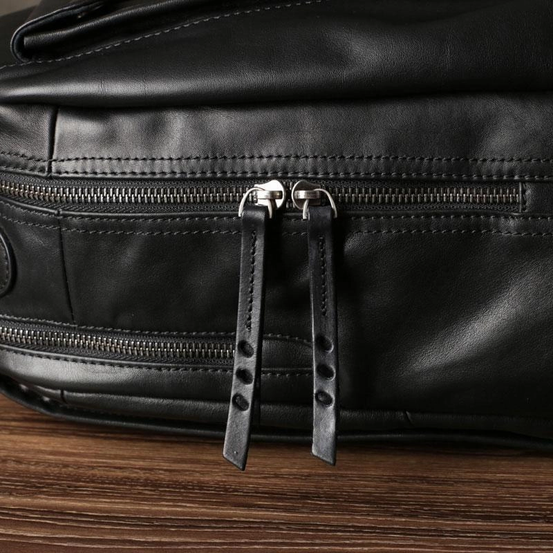 Leather Cool Mens Backpack Large Black Travel Backpack Hiking Backpack for men