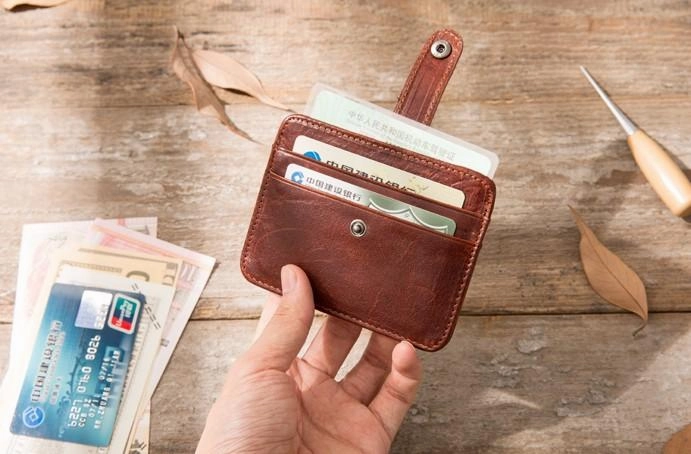 Leather Mens Card Holder Slim Front Pocket Wallet Card Wallets for Men