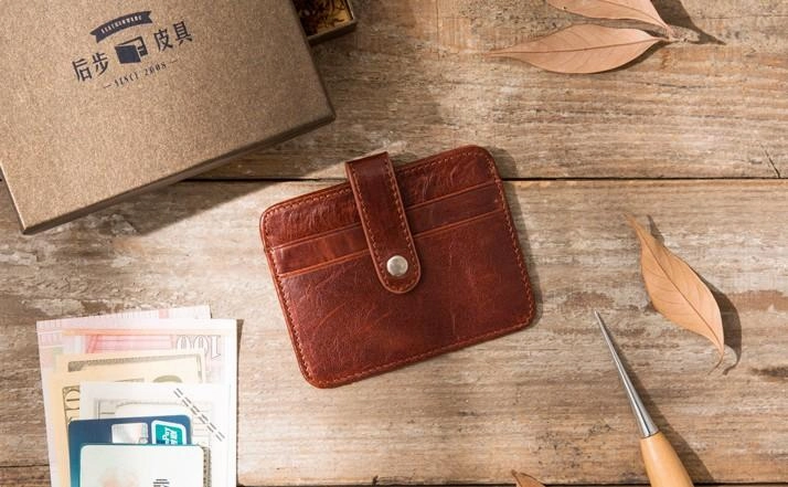 Leather Mens Card Holder Slim Front Pocket Wallet Card Wallets for Men