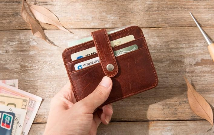 Leather Mens Card Holder Slim Front Pocket Wallet Card Wallets for Men