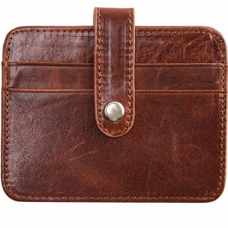 Leather Mens Card Holder Slim Front Pocket Wallet Card Wallets for Men