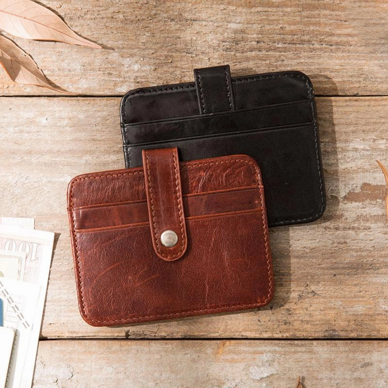 Leather Mens Card Holder Slim Front Pocket Wallet Card Wallets for Men