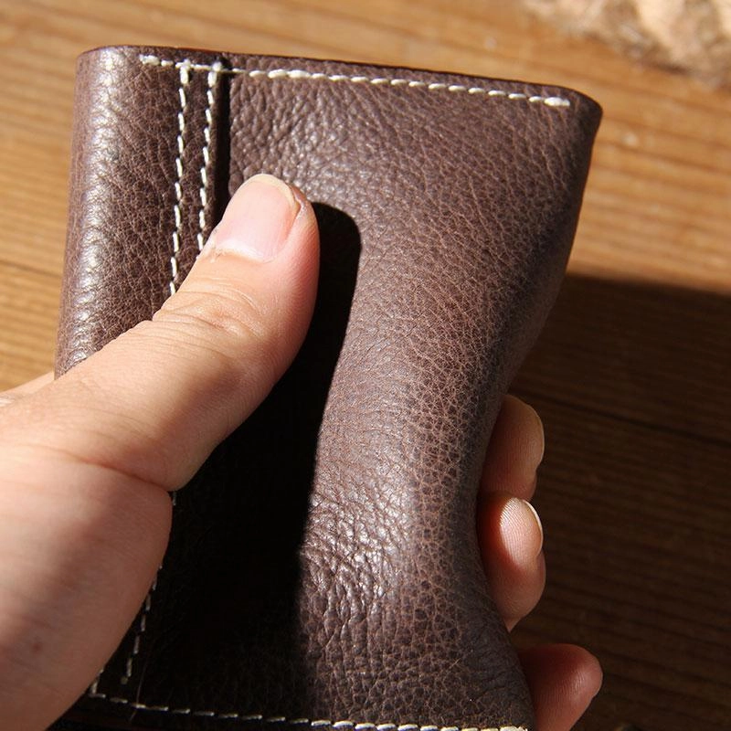 Leather Mens Card Wallet Black Small Card Wallet Card Holder for Men