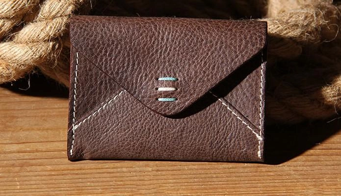 Leather Mens Card Wallet Black Small Card Wallet Card Holder for Men