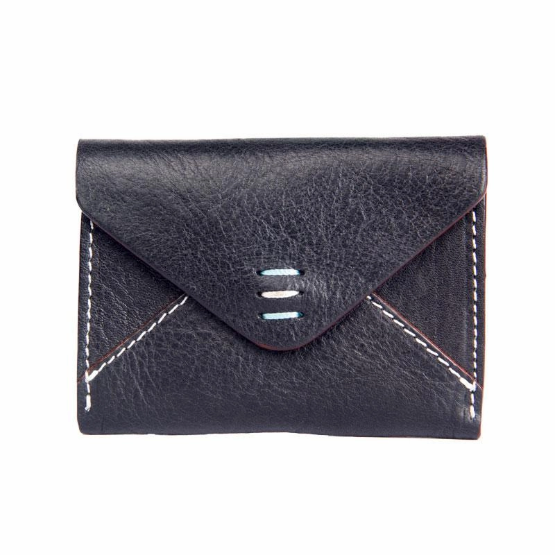 Leather Mens Card Wallet Black Small Card Wallet Card Holder for Men