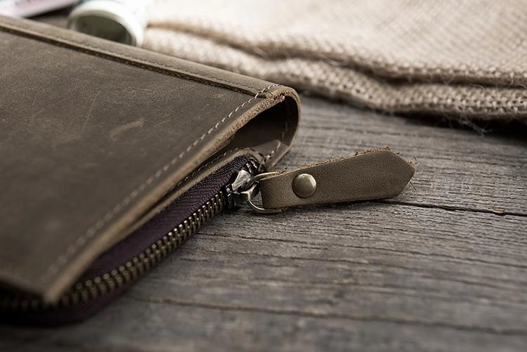 Leather Mens Long Wallet Cool Leather Wallet Long Bifold Wallets for Men