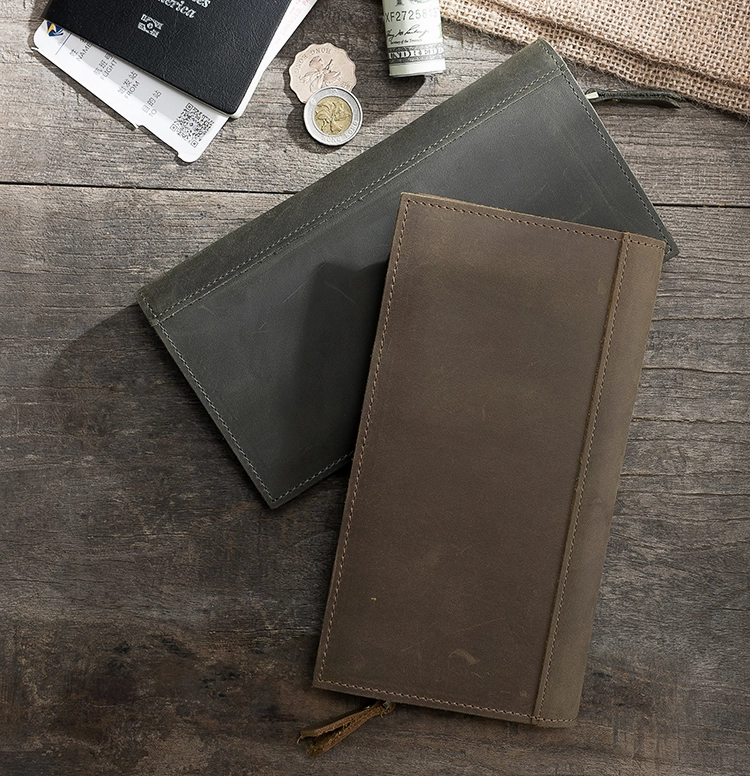 Leather Mens Long Wallet Cool Leather Wallet Long Bifold Wallets for Men