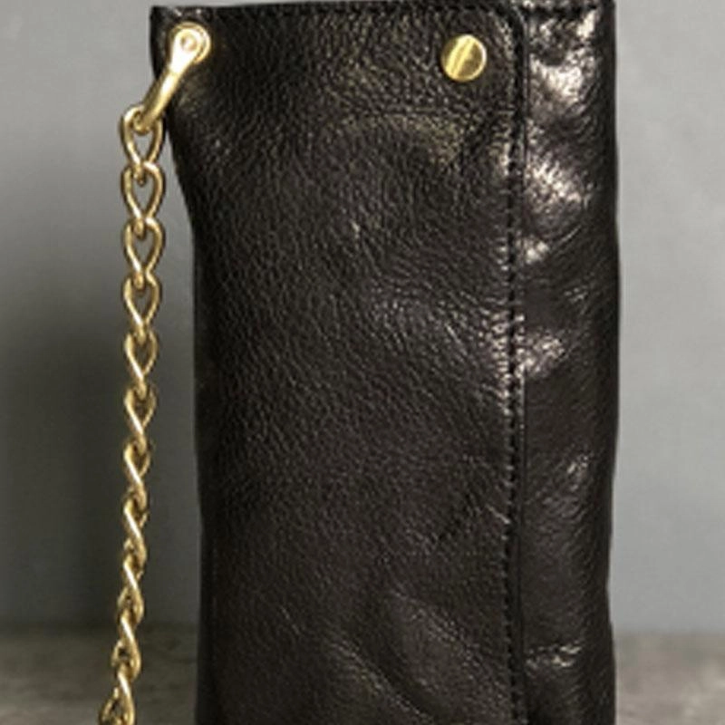 Leather Trifold Wallet on A Chain Trifold Leather Wallets for Men Biker Chain Wallets