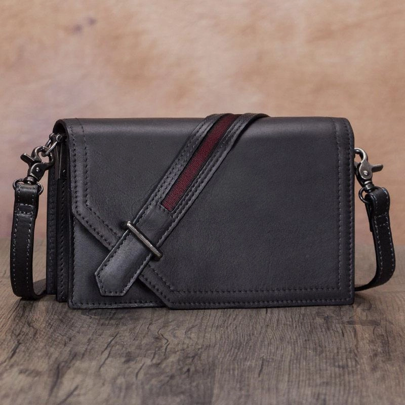 Leather Vintage Red Womens Side Bag Square Flap Over Satchel Shoulder Bag Crossbody Bag Purse for Ladies
