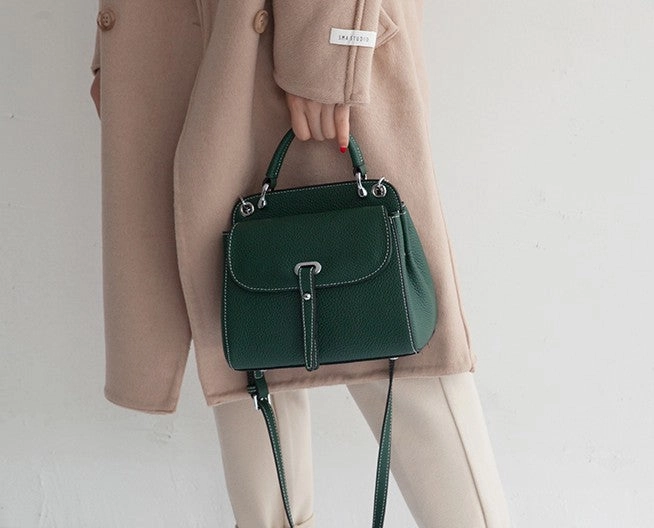 Leather Womens Stylish Green Handbag Purse Crossbody Purse Shoulder Bag for Women
