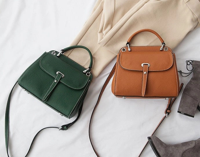 Leather Womens Stylish Green Handbag Purse Crossbody Purse Shoulder Bag for Women