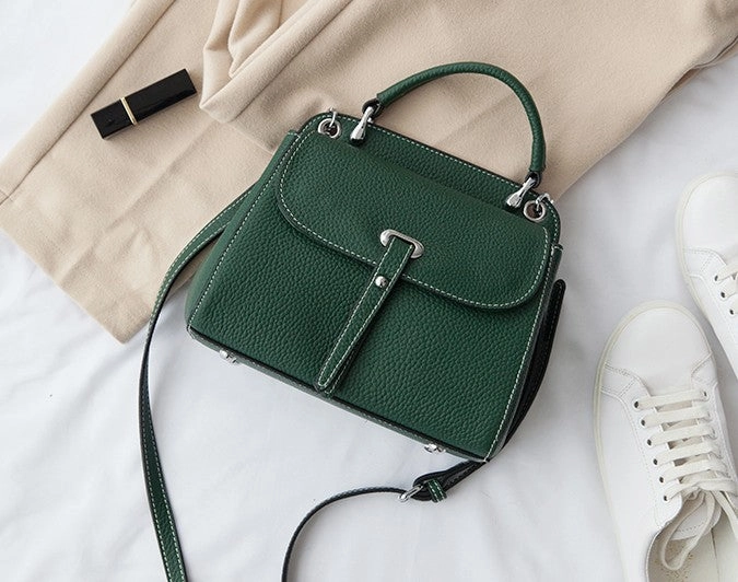 Leather Womens Stylish Green Handbag Purse Crossbody Purse Shoulder Bag for Women