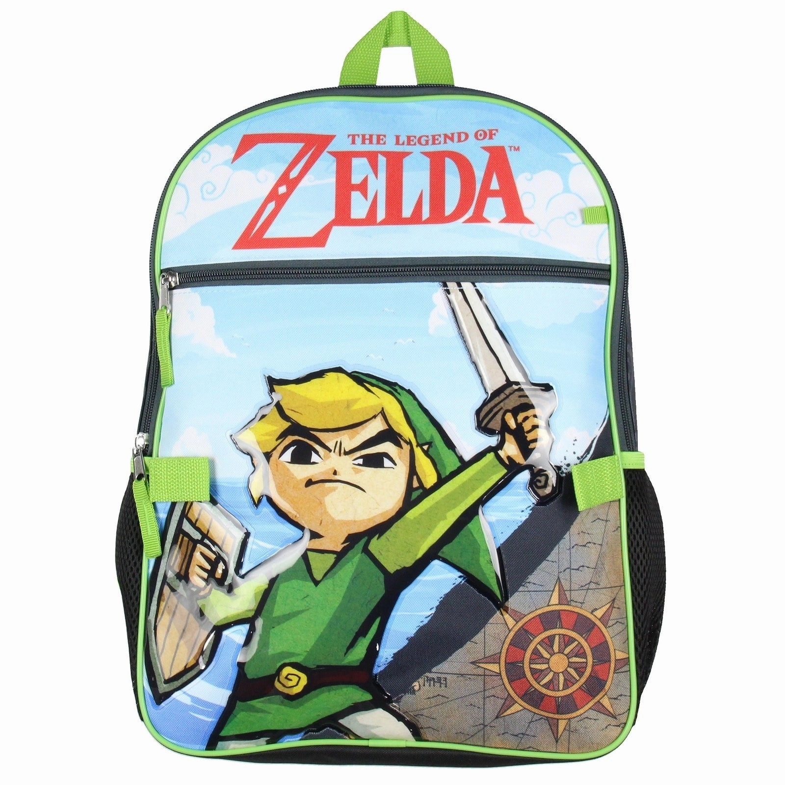 Legend of Zelda 5 Pc 16" Backpack Lunch Box Set School Travel Lunch Tote Pencil Case Rubber Keychain Backpack For Kids