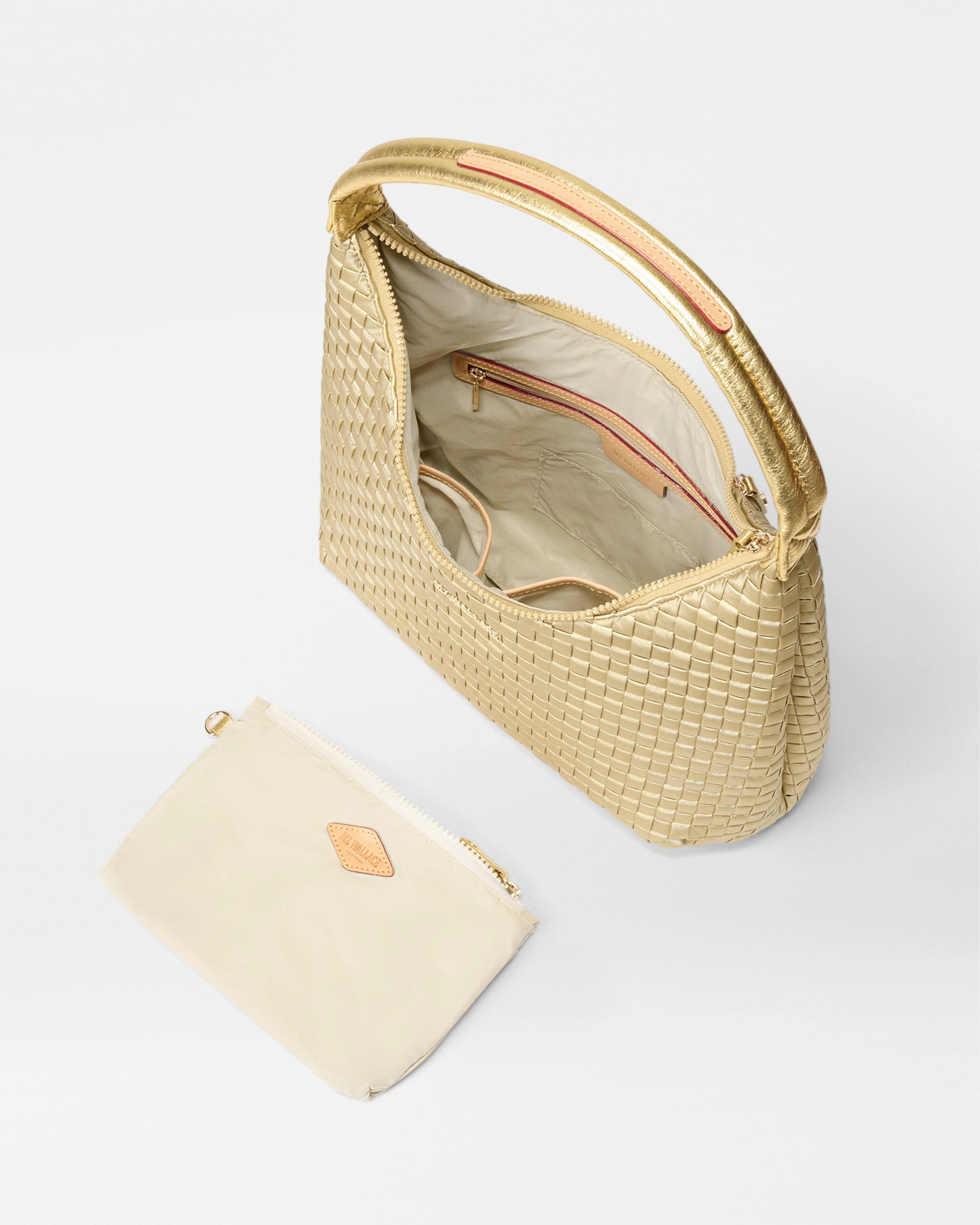 Light Gold Pearl Medium Woven Shoulder