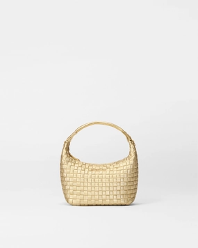 Light Gold Pearl Mini Woven Hobo