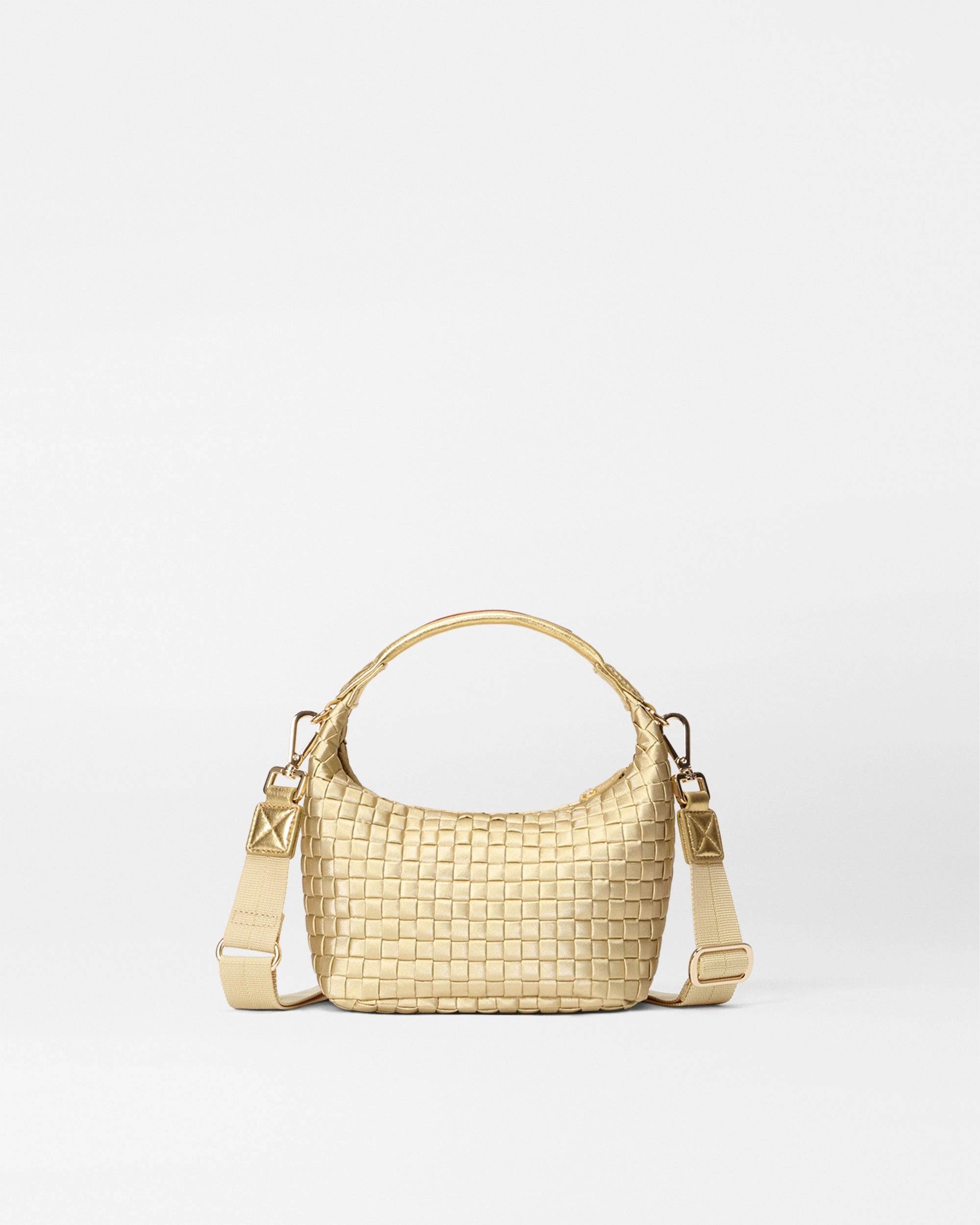 Light Gold Pearl Mini Woven Hobo